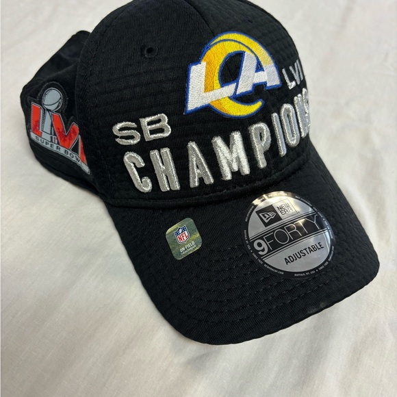 LOS ANGELES RAMS New Era Black SUPER BOWL LVI Locker Room 9 Forty Hat - NEW🏈 - Picture 7 of 7